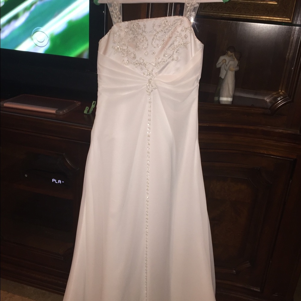 Beaded formal white dress
